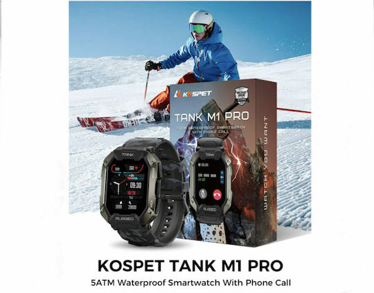 Kospet Tank M1 Pro 43mm Waterproof Smartwatch with Heart Rate Monitor (Black) view 4