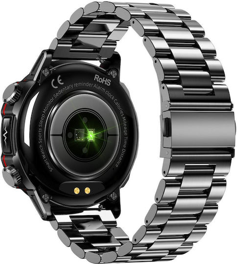 Et482 1.43 Inch Amoled Screen Sports Smart Watch Support Bluethooth Call Ecg Function Black Steel Band view 3