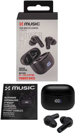 XTW500K In-ear Bluetooth Handsfree Earphones with Charging Case Black view 2