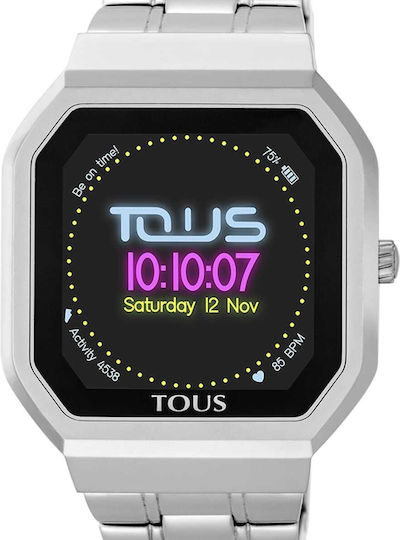 Tous Steel B-Connect Stainless Steel Smartwatch with Heart Rate Monitor (Silver) view 1