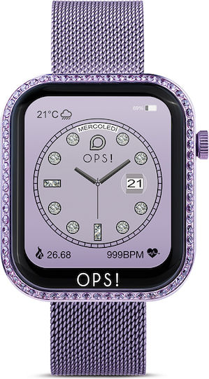 OPS! Objects Call Love Diamons Smartwatch with Heart Rate Monitor (Lilac)