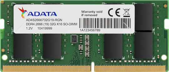 Adata DDR4 with Module 1x4GB and Speed 2666 for Laptop AD4S26664G19-SGN view 1