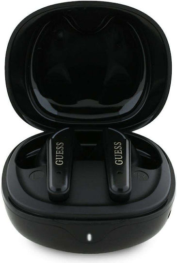 Guess Glossy Classic Logo In-ear Bluetooth Handsfree Earphones with Charging Case Black view 3