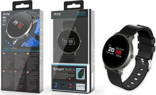 Moveteck RT823 Smartwatch with Heart Rate Monitor (Black) vista 2