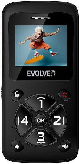 Evolveo EasyPhone ID Single SIM Mobile with Large Buttons Black view 2