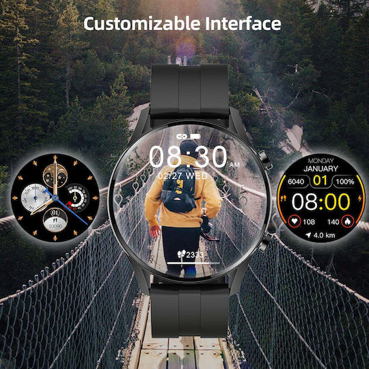 Imilab W12 Waterproof Smartwatch with Heart Rate Monitor (Black) view 8