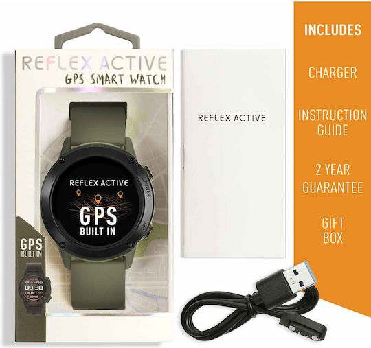 Reflex Active Series 18 45mm Smartwatch with Heart Rate Monitor (Khaki) view 6