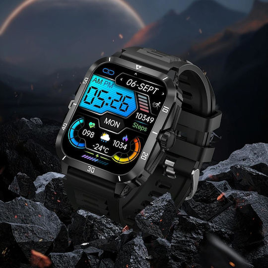 KT71 Smartwatch with Heart Rate Monitor (Black) view 4