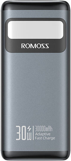 Romoss PMT30 Power Bank 30000mAh 30W with 2 USB-A Ports and USB-C Port Power Delivery / Quick Charge 3.0 Black