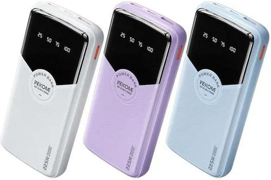 WK WP-43 Power Bank 10000mAh 22.5W with 2 USB-A Ports and USB-C Port Power Delivery Purple view 5