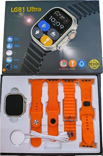 LG81 Ultra 49mm Smartwatch with Heart Rate Monitor (Orange) view 2