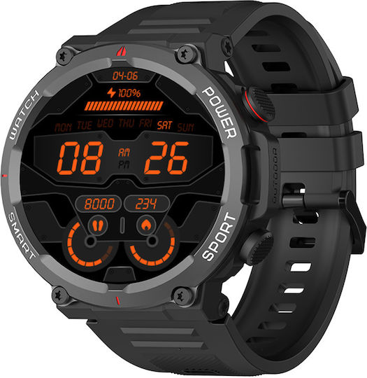 BlackView W50 47mm Smartwatch with Heart Rate Monitor (Black) view 3