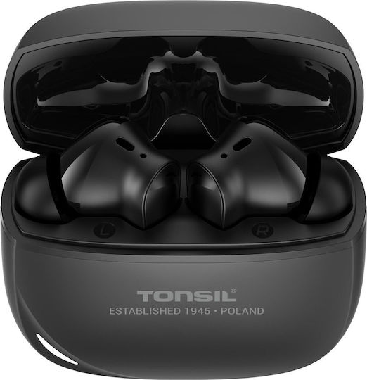 Tonsil TW50BT In-ear Bluetooth Handsfree Earphones with Sweat Resistance and Charging Case Black