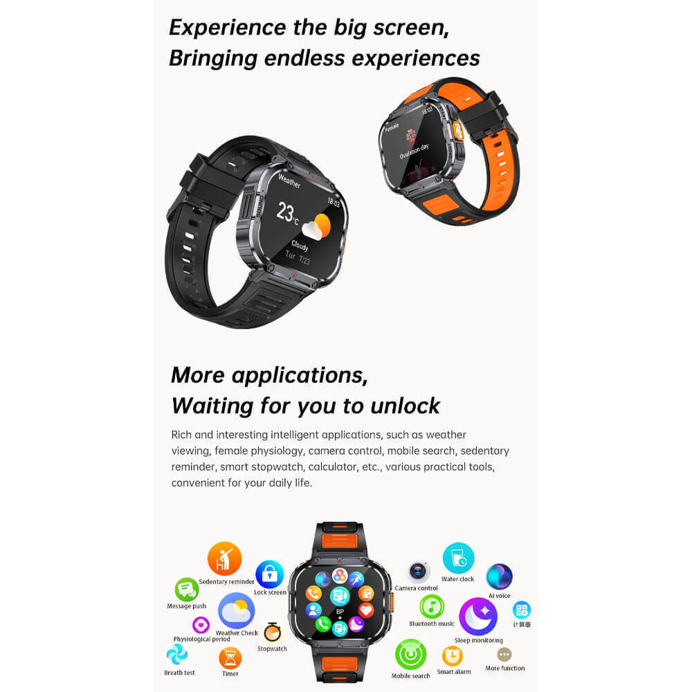 Microwear NX23 Smartwatch with Heart Rate Monitor (Orange) vue 8