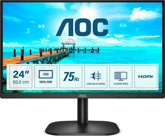 AOC 24B2XHM2 VA Monitor 23.8" FHD 1920x1080 with Response Time 4ms GTG vue 7