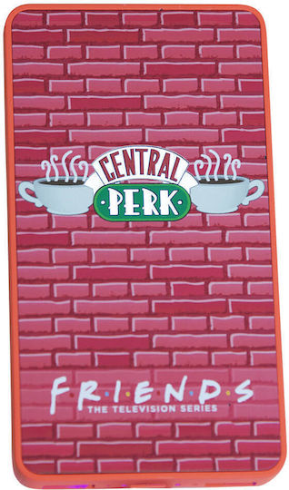 Lazerbuilt Friends Central Perk Power Bank 6000mAh with 2 USB-A Ports Pink