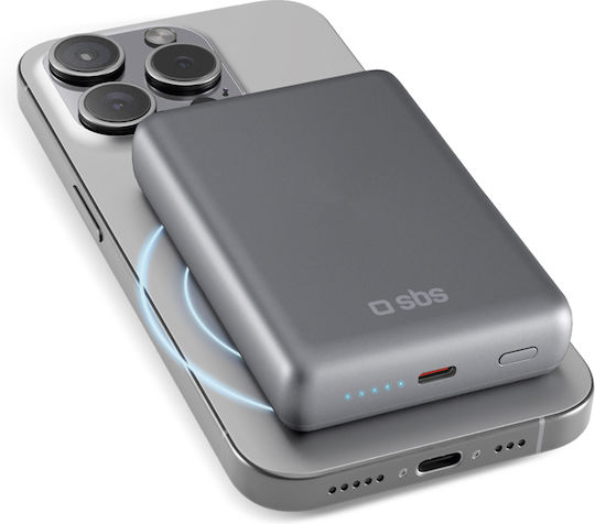 SBS MagSafe Power Bank 10000mAh 20W with USB-C Port Power Delivery Gray view 1