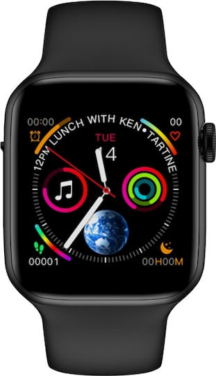 W34 Smartwatch with Heart Rate Monitor (Black) vue 2