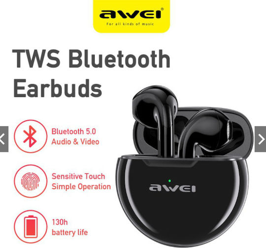 Awei T17 Earbud Bluetooth Handsfree Earphones with Charging Case Black view 8