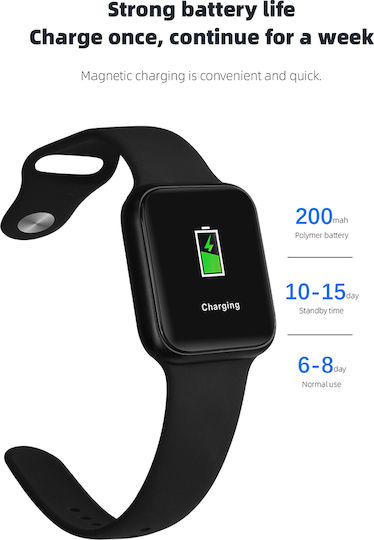 K90 45mm Smartwatch with Heart Rate Monitor (Black) view 3