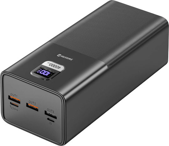 Swissten Power Bank 40000mAh 100W with 3 USB-A Ports and USB-C Port Quick Charge 3.0 Black view 3