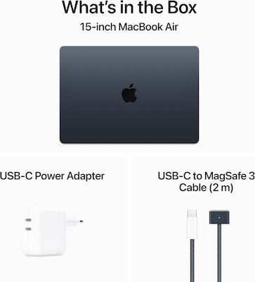 Apple MacBook Air 15" (2024) 15.3" Retina Display (M3-8-core/8GB/256GB SSD) Midnight (GR Keyboard) view 9