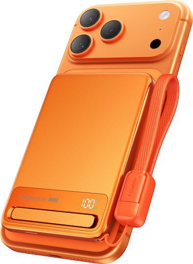 Iniu MagPro Slim MagSafe Power Bank 5000mAh 15W with USB-C Port Orange view 2