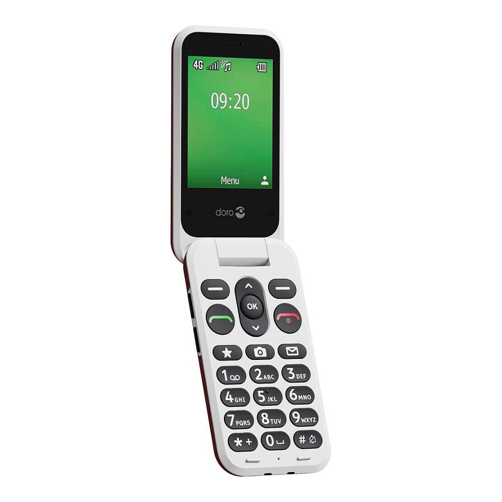 Doro Leva E22 Single SIM Mobile Phone with Buttons Red White görünüm 3