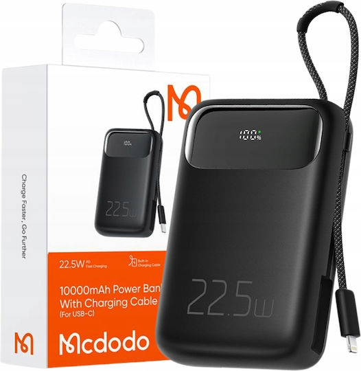 Mcdodo MC-3253 Power Bank 10000mAh 22.5W with USB-A Port and USB-C Port Black