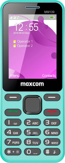 MaxCom MM139 Dual SIM Mobile with Buttons Mint view 2