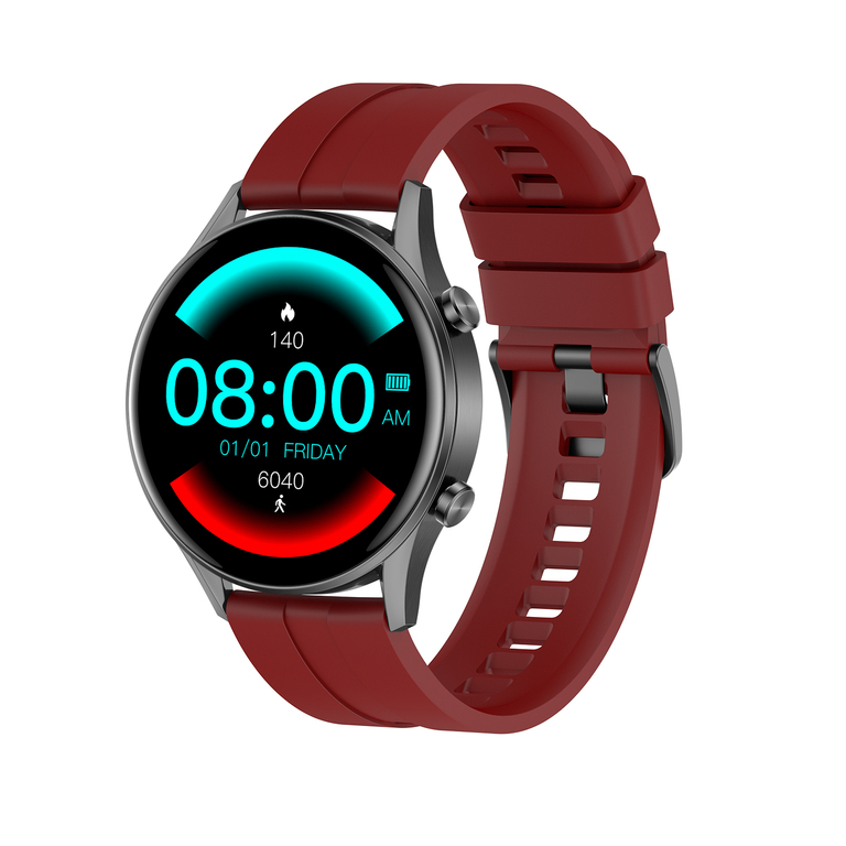 G.Rossi SG014C 46mm Smartwatch with Heart Rate Monitor (Black/Red)
