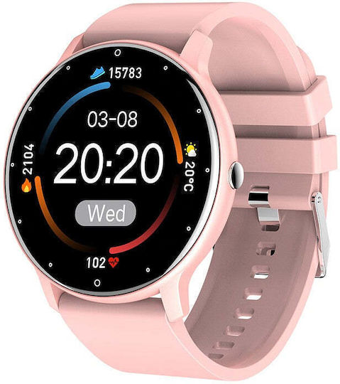 ZL02D Aluminium 45mm Smartwatch with Heart Rate Monitor (Pink) view 1