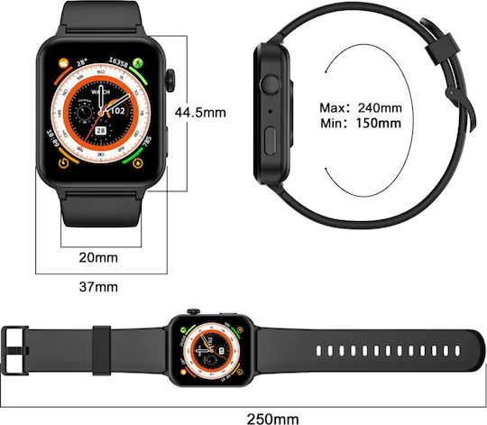 BlackView R30 Pro Smartwatch with Heart Rate Monitor (Black) view 3