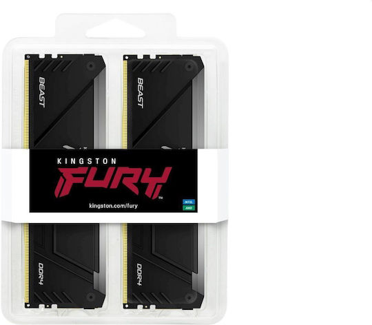 Kingston Fury Beast DDR4 16GB RAM with 2x8GB Modules and Speed 3600 for Desktop KF436C17BB2AK2/16 view 3