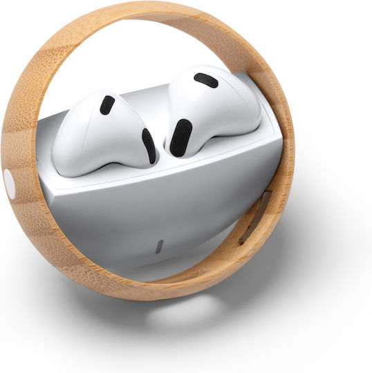 Auron Earbud Bluetooth Handsfree Earphones with Charging Case White view 1