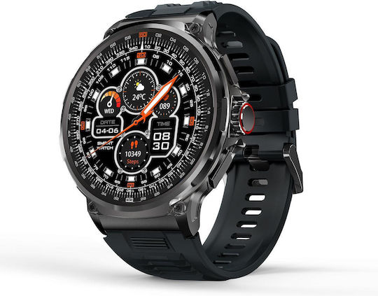 V69 Ip68 Bt5.0 1.85inch Smart Watch Support Voice Call Sleep Detection Black