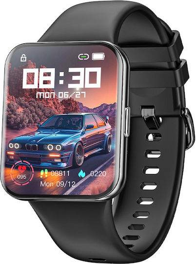 Idealstore Novodue Smartwatch Bluetooth Call Bluetooth Music Sms Social App Notifications Health Monitoring Ekg 20 Sports Modes Water Sedentary Reminders Ip67 Waterproof Black Silicone view 1