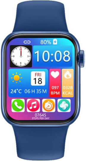 i14 Pro Smartwatch with Heart Rate Monitor (Blue)