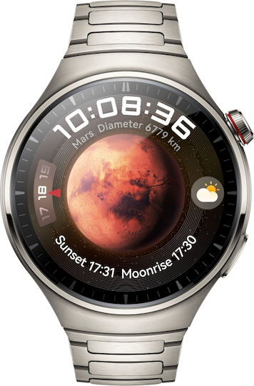 Huawei Watch 4 Pro Stainless Steel 48mm Waterproof with eSIM and Heart Rate Monitor (Titanium) view 1