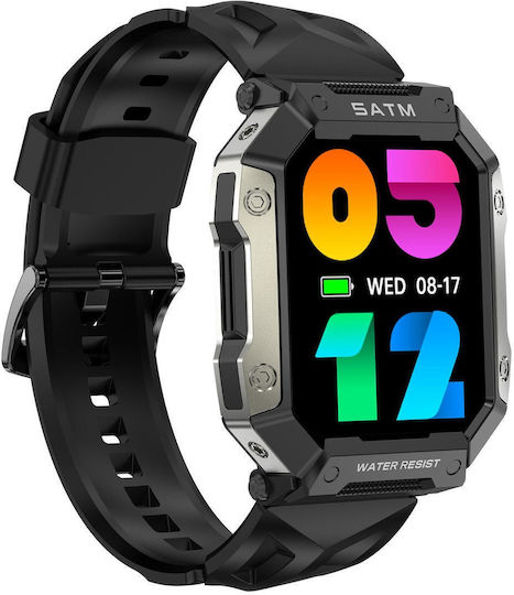 Pg333 1.91 Inch Waterproof Smart Sports Watch Support Heart Rate Monitoring Blood Pressure Monitoring Black view 2