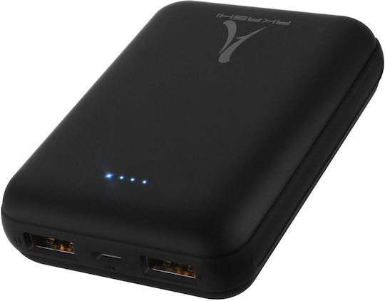 Akashi ALTPB10COMPBL Power Bank 10000mAh 18W with 2 USB-A Ports and USB-C Port Black vue 2