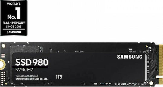Samsung 980 SSD 1TB M.2 Type with PCI Express 3.0 Connection MZ-V8V1T0BW