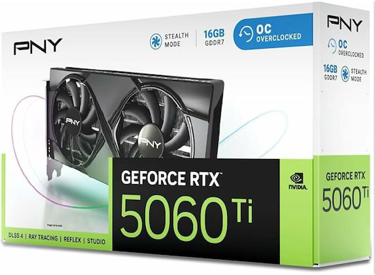 PNY GeForce RTX 5060 Ti 16GB GDDR7 Dual Fan OC Graphics Card view 3