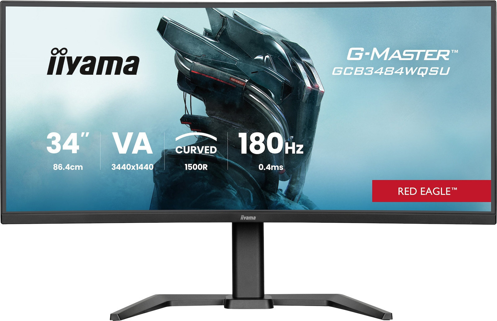 Iiyama G-Master GCB3484WQSU-B1 Ultrawide VA HDR Curved Gaming Monitor 34" QHD 3440x1440 180Hz view 1