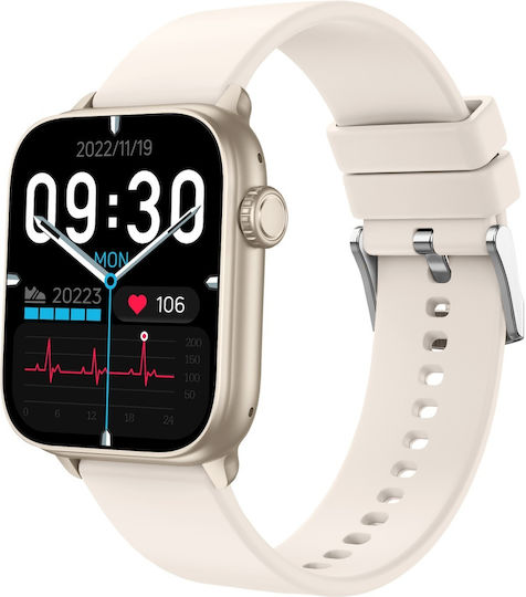 Vivax Life FIT3 Aluminium Smartwatch with Heart Rate Monitor (Beige) view 4