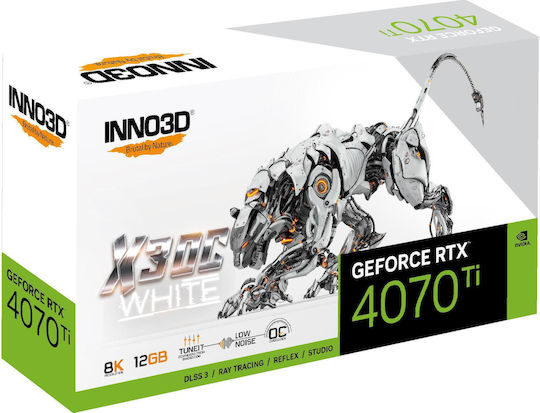 Inno 3D GeForce RTX 4070 Ti 12GB GDDR6X X3 OC WHITE Graphics Card view 3