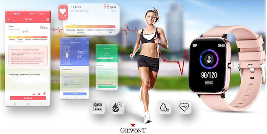 Giewont 230-1 Smartwatch with Heart Rate Monitor (Pink) view 7