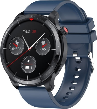 T52 1.39 Inch Ip67 Waterproof Silicone Band Smart Watch Supports Bluetooth Call Blood Oxygen Body Temperature Monitoring Blue