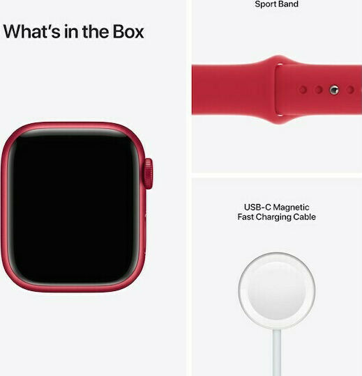 Apple Watch Series 7 Aluminium 45mm Waterproof with Heart Rate Monitor (Product Red) view 3