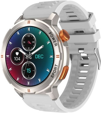 M52 1.43 Inch Screen Ip68 Waterproof Smart Watch Support Bluetooth Call Heart Rate Silver view 1